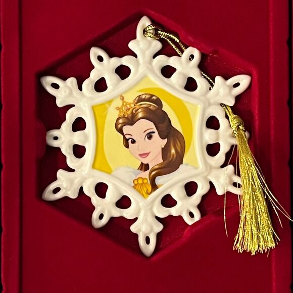 Lenox Disney Belle Porcelain Snowflake Christmas Ornament - Picture 1 of 4